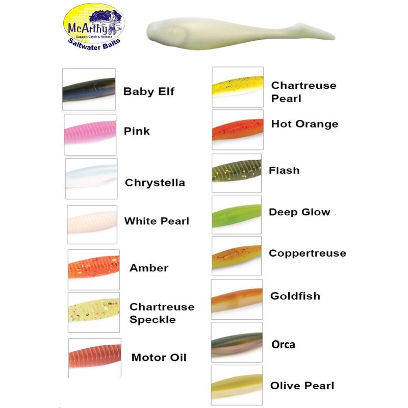 MCARTHY PADDLE TAILS 2.5INCH CHART PEARL – All Out Angling