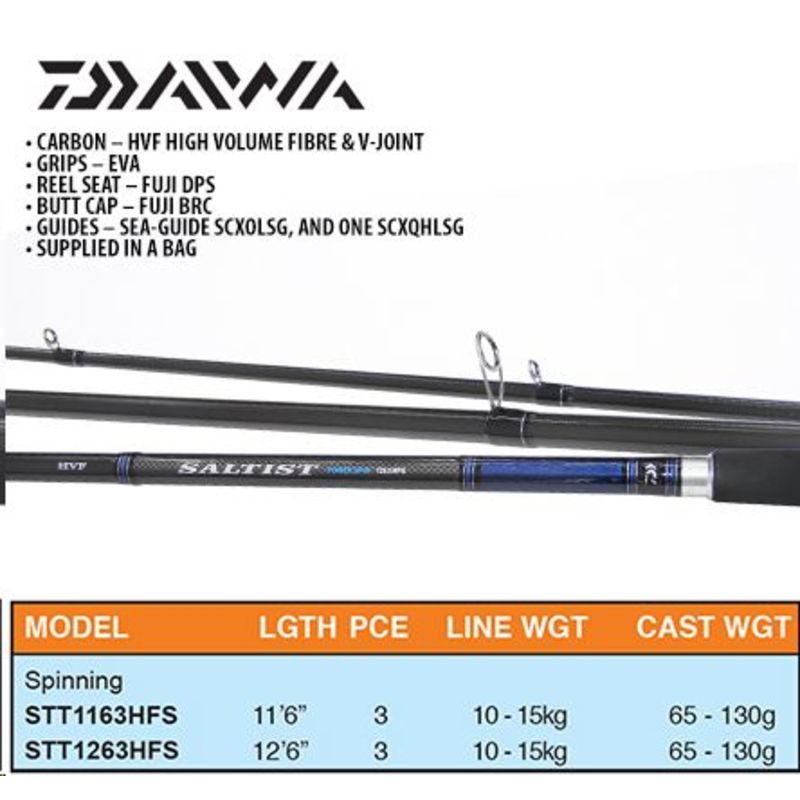 Fishing Rod Saltist Power Spin ROD DAIWA SALTIST POWER SPIN STT1163HFS All Out Angling Fishing Rod Saltist Power Spin ROD DAIWA SALTIST POWER SPIN STT1163HFS All Out Angling