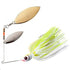 BOOYAH SPINNER BAIT 3/8OZ BLADE DOUBLE WILLOW CHARTRUESE WHITE