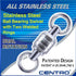 CENTRO STAINLESS STEEL BALL BEARING SWIVEL+2 WELD RING #3 200LB