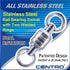 CENTRO STAINLESS STEEL BALL BEARING SWIVEL+2 WELD RING #7 555LB