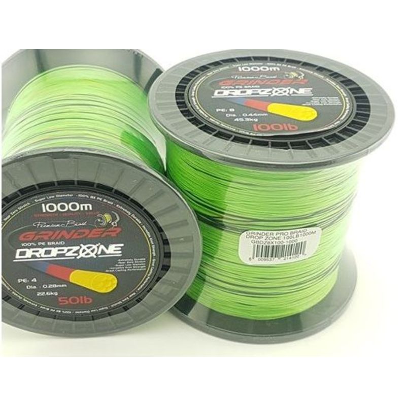 BRAID GRINDER PRO DROP ZONE 50LB 1000M – All Out Angling